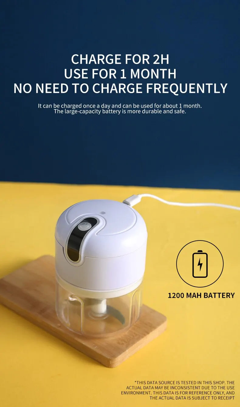 Electric Garlic Masher Portable Chopper Multi Function Meat Grinder Masher Machine Mini Garlic Vegetable Chopper Usb Charging