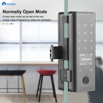 SmarDeer smart Lock with Sliding glass door Fingerprint Lock for Tuya Smart Home Aluminum Glass Door Electronic Lock