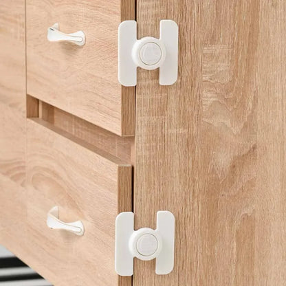 2pcs Child Multi Functional Safety Locks Double Buckle Lock for Refrigerator Cabinet Lock Anti-Pinching Hand Security Protection