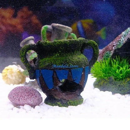 U2JC Fish Shrimp Tanks Broken Crock Ornaments Aquariums Landscaping Figurine