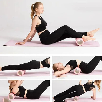 EVA Foam Yoga Foam Massage Roller High Density Gym Tool Yoga Pilates Foam Roller Pink Stable Fitness Yoga Column Sports Supplies