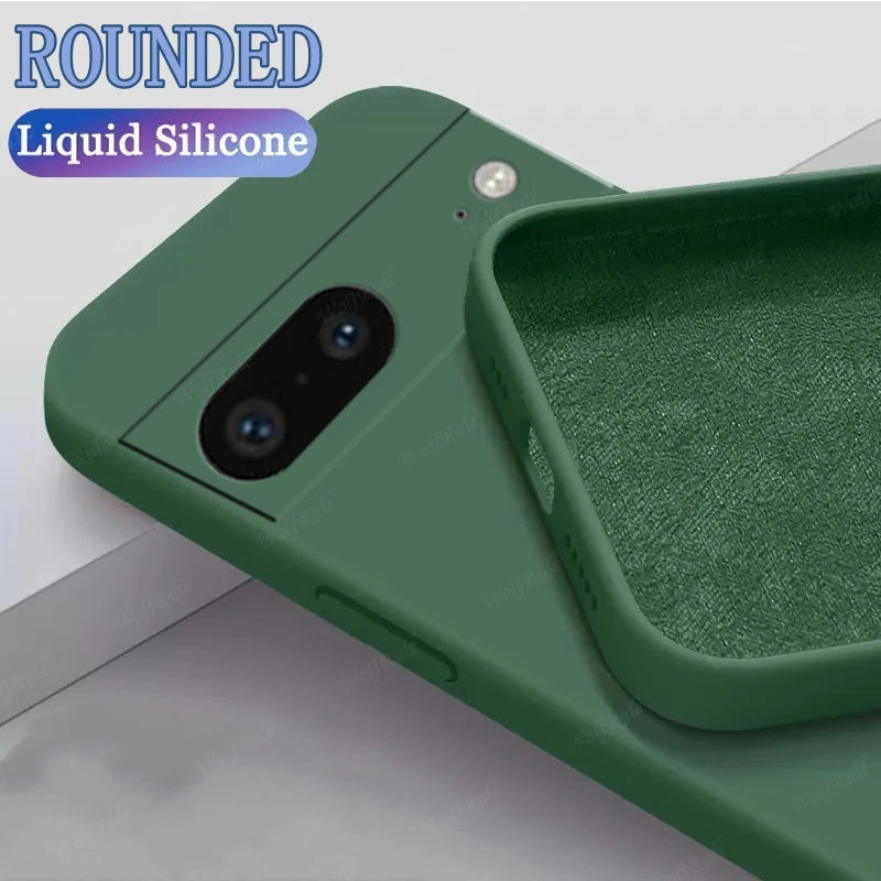For Cover Google Pixel 7 Case Google Pixel 7 6 8 Pro 7A Capa Shockproof Liquid Silicone TPU Soft Cover Google Pixel 7 Pro Funda
