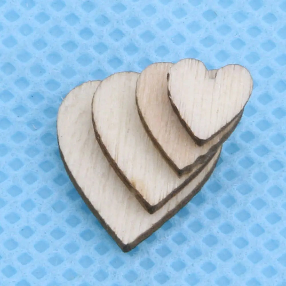 100Pcs Wooden Love Heart Table Scatter DIY Crafts Accessories Wedding Decoration Accessories Cute Home Sewing Accessories