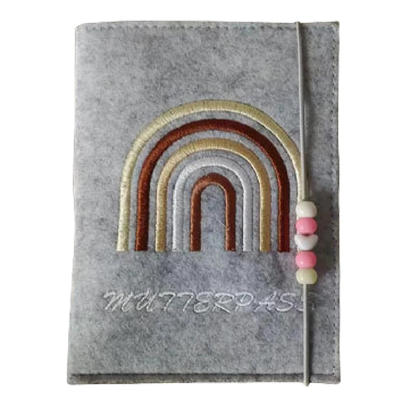 Maternity Log Protective Cover Handmade Felt German Passport Cover for Storing Hospital Vaccination Certificate Insurance Card