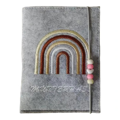 Maternity Log Protective Cover Handmade Felt German Passport Cover for Storing Hospital Vaccination Certificate Insurance Card