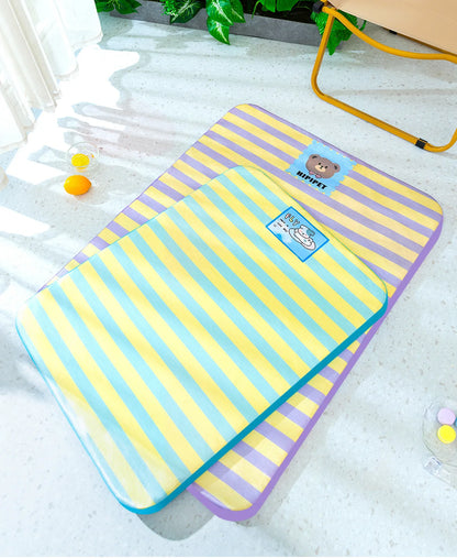 Summer dog cartoon striped ice silk mat, cat cooling mat, cooling cat bed, cooling bed, dog bed, pet bed