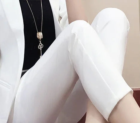 Office Outfit Professional White Wear To Work Trouser Suit Two Piece Set Pants for Women Womens 2 Pant Sets Black Blazer and Xxl