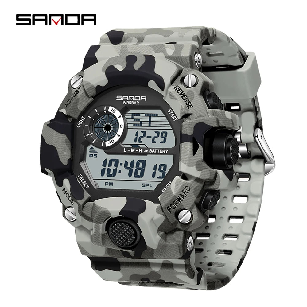 SANDA 2183 Fashion Military Student Electronic Watch Multi functional Timer Waterproof LED Student Electronic Digital Watch