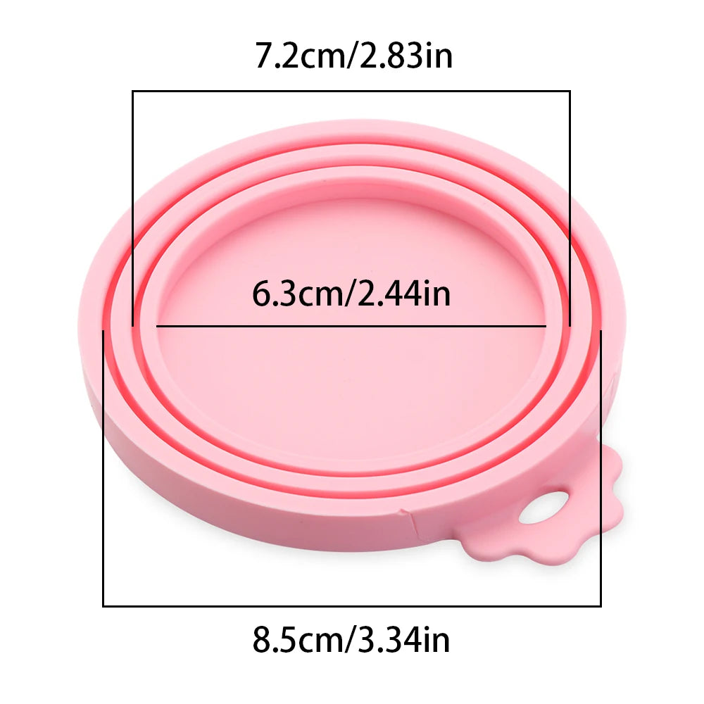 3In1 Silicone Reusable Soft Pet Seal Feed Cans Lid Keep Food Fresh Cover Flexible Storage Household Cup Glass Bottle With Spoon
