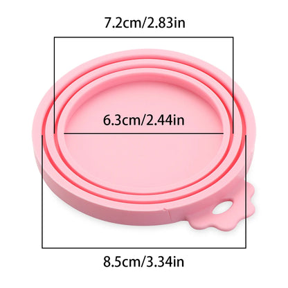 3In1 Silicone Reusable Soft Pet Seal Feed Cans Lid Keep Food Fresh Cover Flexible Storage Household Cup Glass Bottle With Spoon