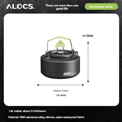 ALOCS Camping Cookware Set Outdoor Stove Kettle Frying Pan Picnic Equipment Complete Set of Portable Kitchen Gear for Hiking