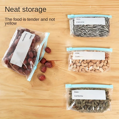 Leak proof freezer bag with zipper lock - reusable, fresh-keeping and sealed food storage bag, suitable for kitchen organization