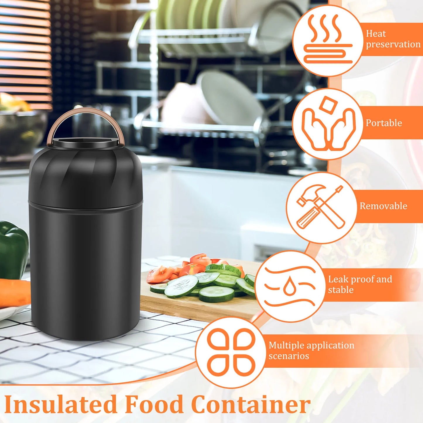 500ml Vacuum Insulated Food Jar Stainless Steel Insulated Food Thermos Leak Proof Thermo Food Jar Insulated Food Container