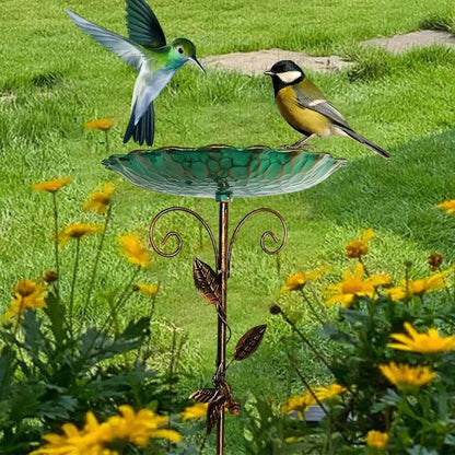 Birdbaths for Outdoors Garden Birdfeeder Standing Metal Bird Feeder Bowl Height Adjustable Winterproof Decorations for Yard