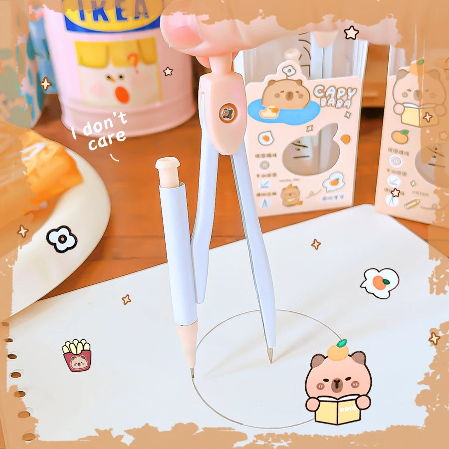 school caliper School supplies Study  geometria school compass drawing tool cute capybara professional compass children