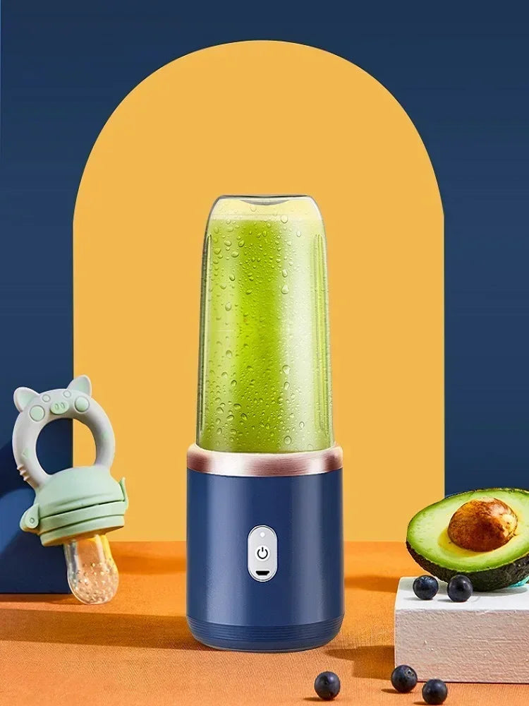 Portable Juicer Cup 6 Blade Blender Bottle Household Fruit Juicer Cup Smoothie Blender USB Rechargeable Juicer Kitchen Tool