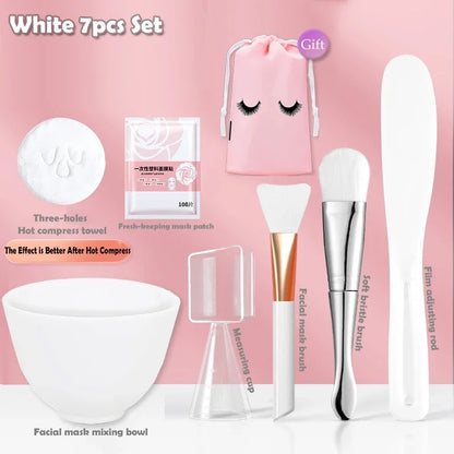 Face Skin Care Tool Set Silicone Facial Mask Brushes Beauty Salon Bowl Spoon Mask Mud Film Brush Skin Care DIY Beauty Tools