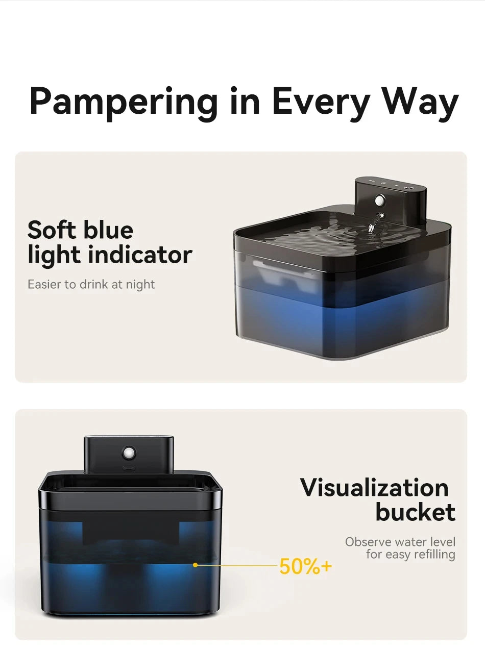 Wireless Automatic Cat Water Fountain 2600mAh Pet Water Dispenser For Dog Cat Infrared Sensor Smart Pet Drinkier Fountain