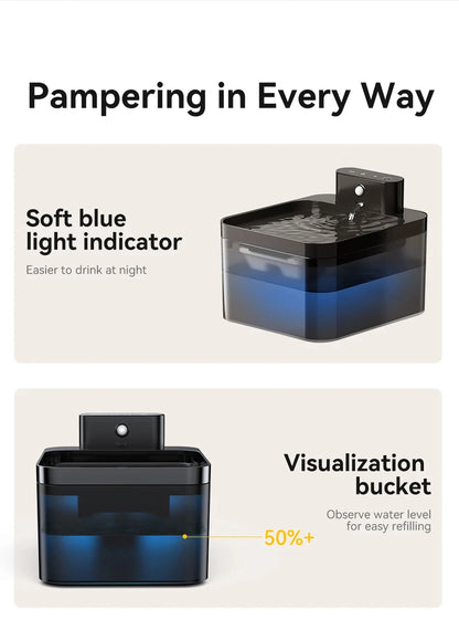 Wireless Automatic Cat Water Fountain 2600mAh Pet Water Dispenser For Dog Cat Infrared Sensor Smart Pet Drinkier Fountain