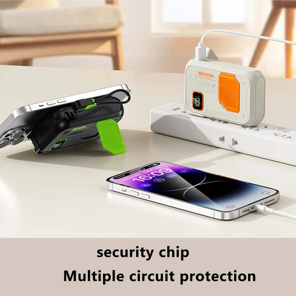 3 in 1 Energy Storage Charger Portable Wireless Power Bank 22.5w with Stand 20,000mah Waterproof & Sturdy Design