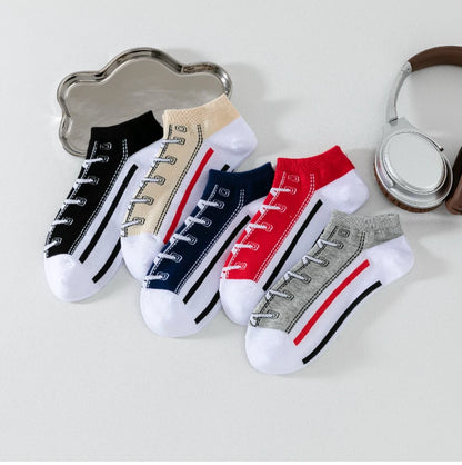 5 pairs of autumn and winter men's sports socks for summer leisure, sweat wicking, comfortable, lightweight, breathable basketba