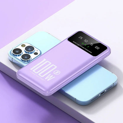 2025 NEW Power Bank 50000mAh High Capacity 100W Fast Charging Portable Charger External Battery Pack Powerbank for IPhone Huawei