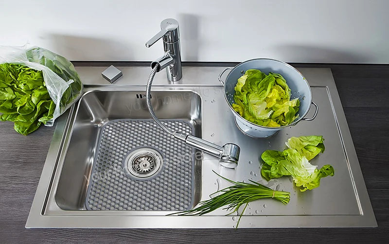 Sink Protectors for Kitchen Sink,Sink Mat,Grid Silicone Kitchen Sink Mat for Bottom of Stainless Steel Sink,Heat resistant mat