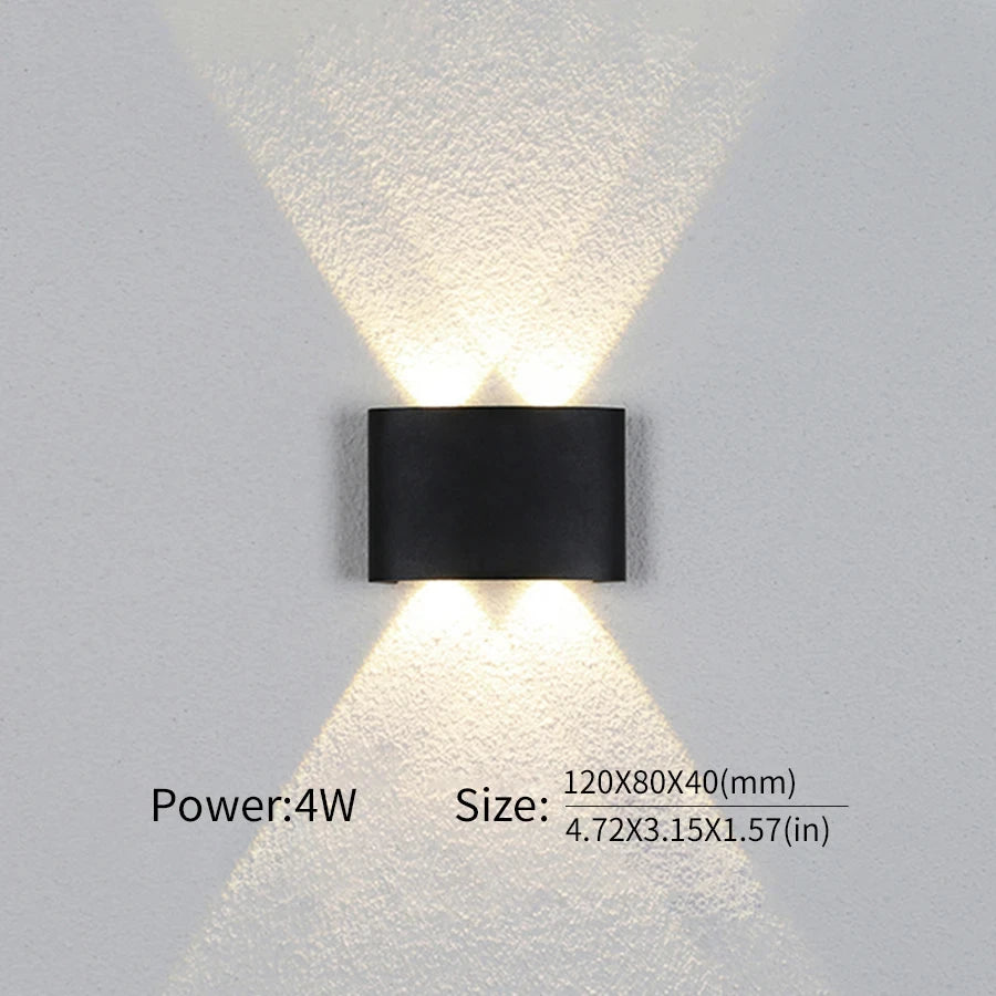LED Wall Light Outdoor Indoor 2W 4W 6W 8W 10W AC85-265V Up Down White Black Modern Light For Home Garden Bedroom Corridor