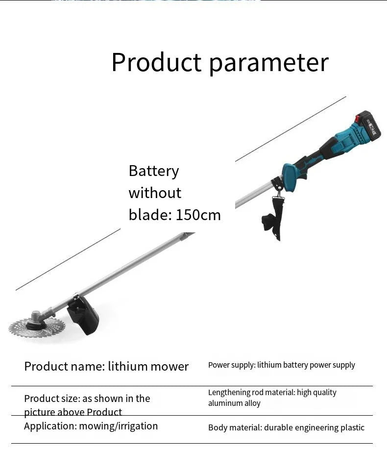 Multifunctional Lithium Battery Lawn Mower For Courtyard, Household Cordless Electric Lawn Mower, Portable Garden Lawn Mower