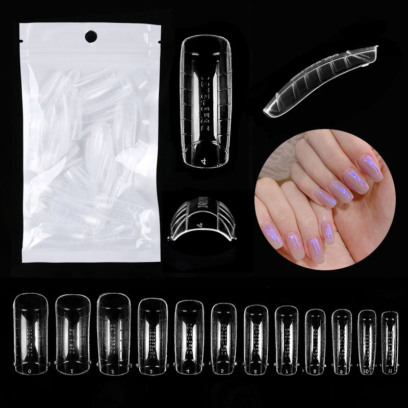 Press On Nails Dual Forms Full Cover False Nails Quick Building Mold Tips Fake Nails Shaping Extend Top Molds Nail Accessories