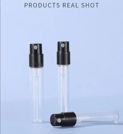 1.5ml 2ml 2.5ml Glass Bayonet bottle with White Black Clear 3 Color Plastic Sprayer Sample Spray Bottle 100pcs