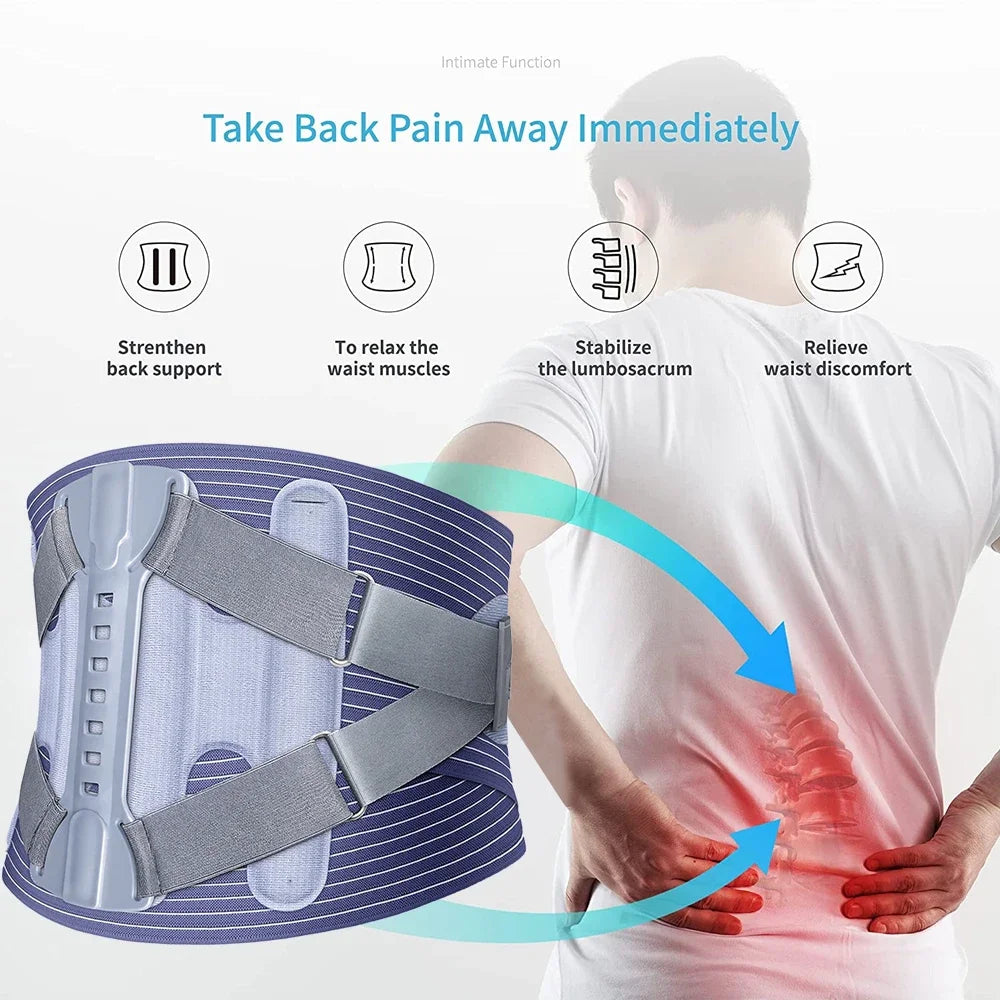 Back Brace for Men and Women, Lumbar Support Belt for Sciatica,Herniated Disc, Scoliosis Back Pain Relief,with Adjustable Straps