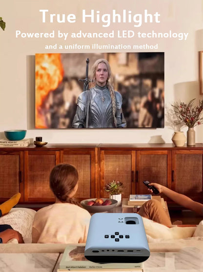 Upgraded 5G WiFi Bluetooth Projector Native1080P Video Projector with USB-C Power Bank Compatibility Home Theater Mini Projector