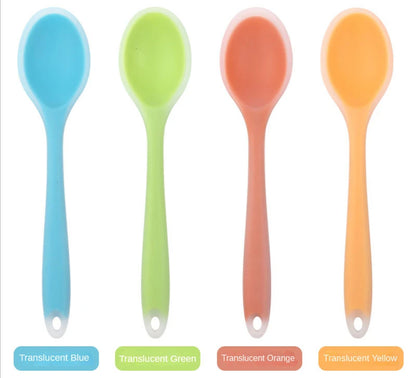 Silicone Spoon Integrated Rice Spoon Multicolor Silica Gel Salad Spoon Cake Baking Spoon Kitchen Cooking Spoon Kitchen Tools