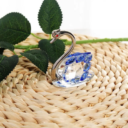 Beautiful Glass Home Decoration, Cute Swan Statue, Home Decoration, Dining Table Family Collection Gift, Home Crystal Decoration