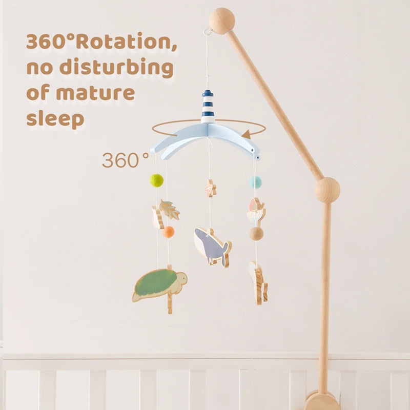 Newborn Baby Rattles Toys 0-12 Months Soft Felt Whale Bed Bell Infant Mobile Crib Hanging Musical Carousel Toy Boys Girls Gift