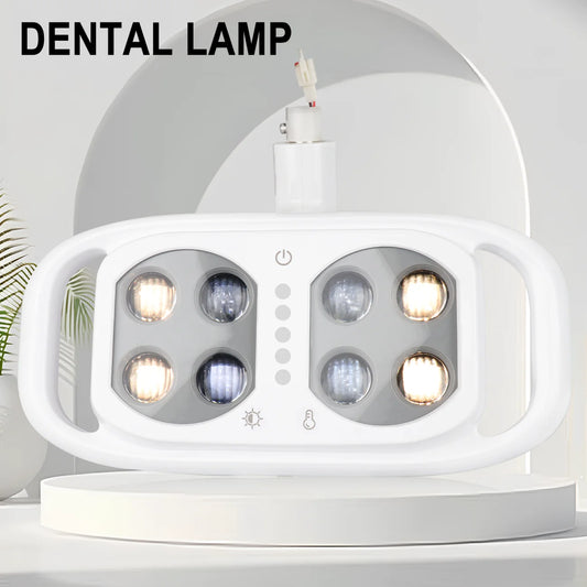 Dental Oral Light 8Bulds LED With Smart Sensor Switch Adjustable Brightness Surgical Lamp Dentistry Induction Yellow White Light