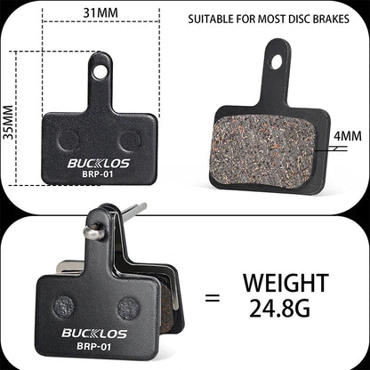 BUCKLOS MTB Bike Brake Pads Durable Hydraulic Disc Brake Pads fit B01S Semi-Metal MTB Road Cycling Wear Resistant Brake Pad Part