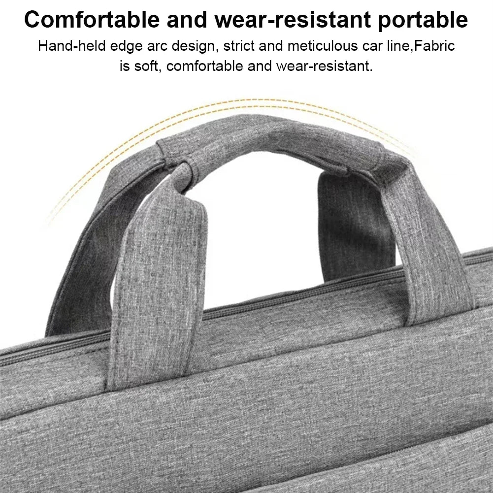 Laptop Carrying Case Shockproof Laptop Crossbody Bag Waterproof Nylon Laptop Handbag 3 Compartments for 14 Inch Laptop