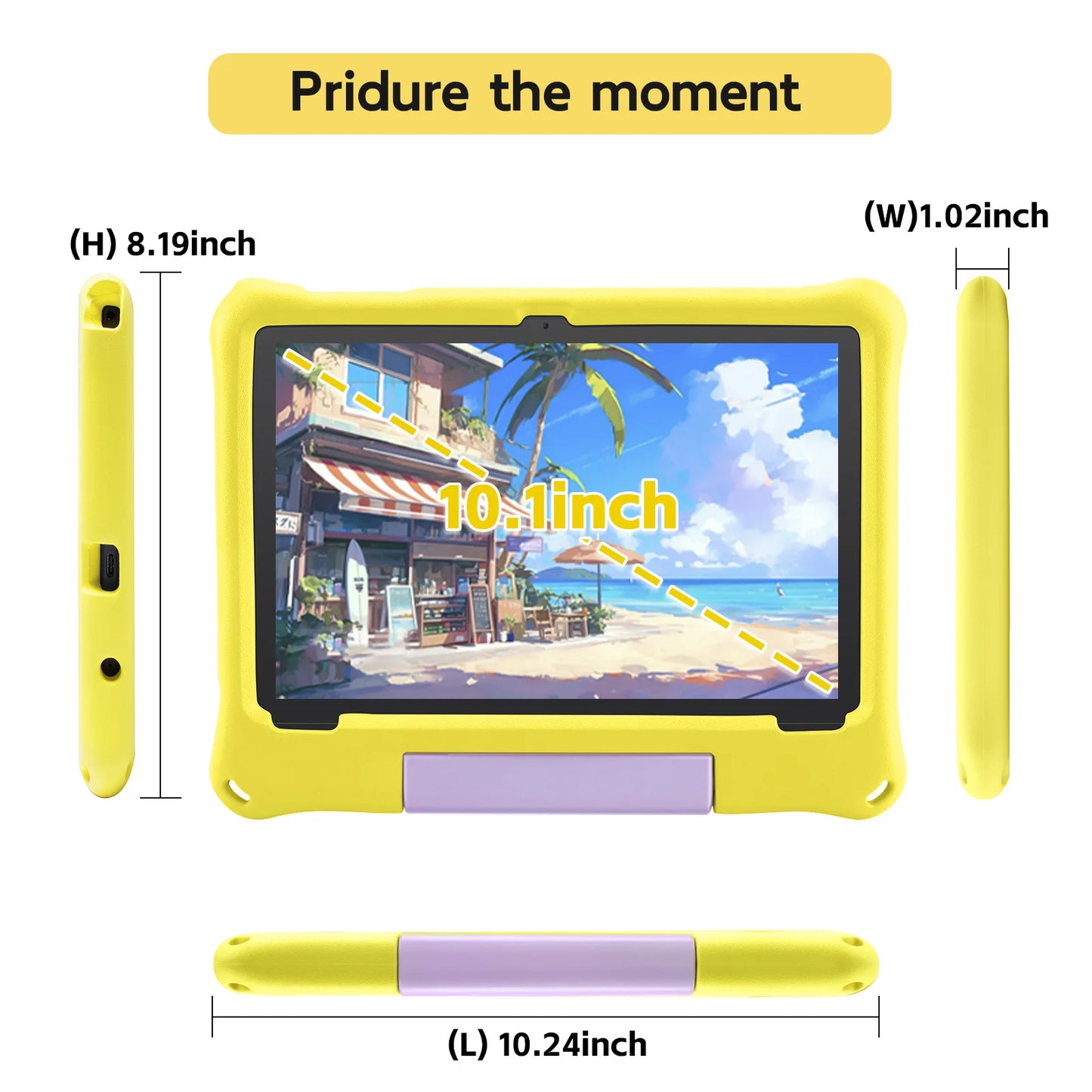 10.1 inch Android 15 Kids Tablet 8GB(4+4 Expand) RAM 64GB ROM 5000Mah Octa-core Children Learning Educational Children's Tablets
