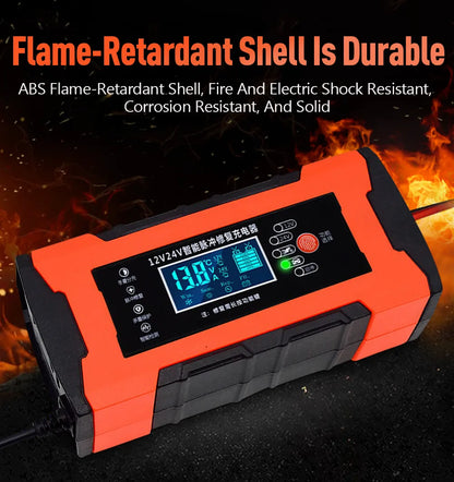 Car Battery Charger 10A 12V Automotive Battery Charger 24V 5A Car Accesorries Digital Display Detection Pulse Repair Car Charger