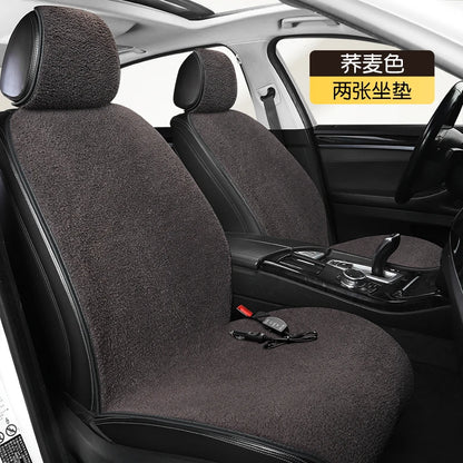2023 New Car Heated Seat Cushion Made of Lamb Fleece Material, Comfortable and Warm, Suitable for Single Seat, Double Seat, and