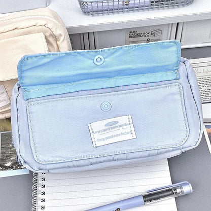 School Essential Large Capacity Pencil Pouch, Adorable Canvas Cosmetic Bag, Student Supply, Ideal Gift