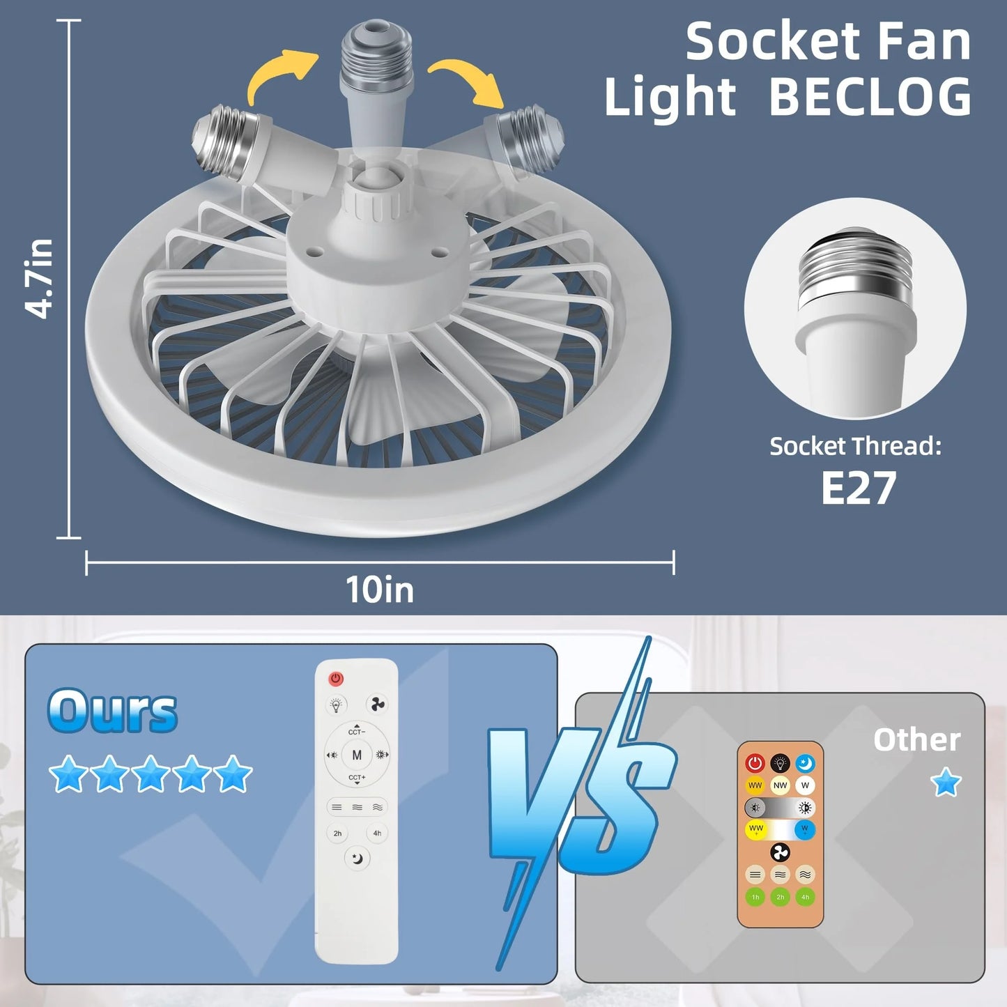 Smart Control Ceiling Fan 360 Rotation Ceiling Lamp Silent Room Fans LivingRoom Kitchen Energy saving Household Decorate