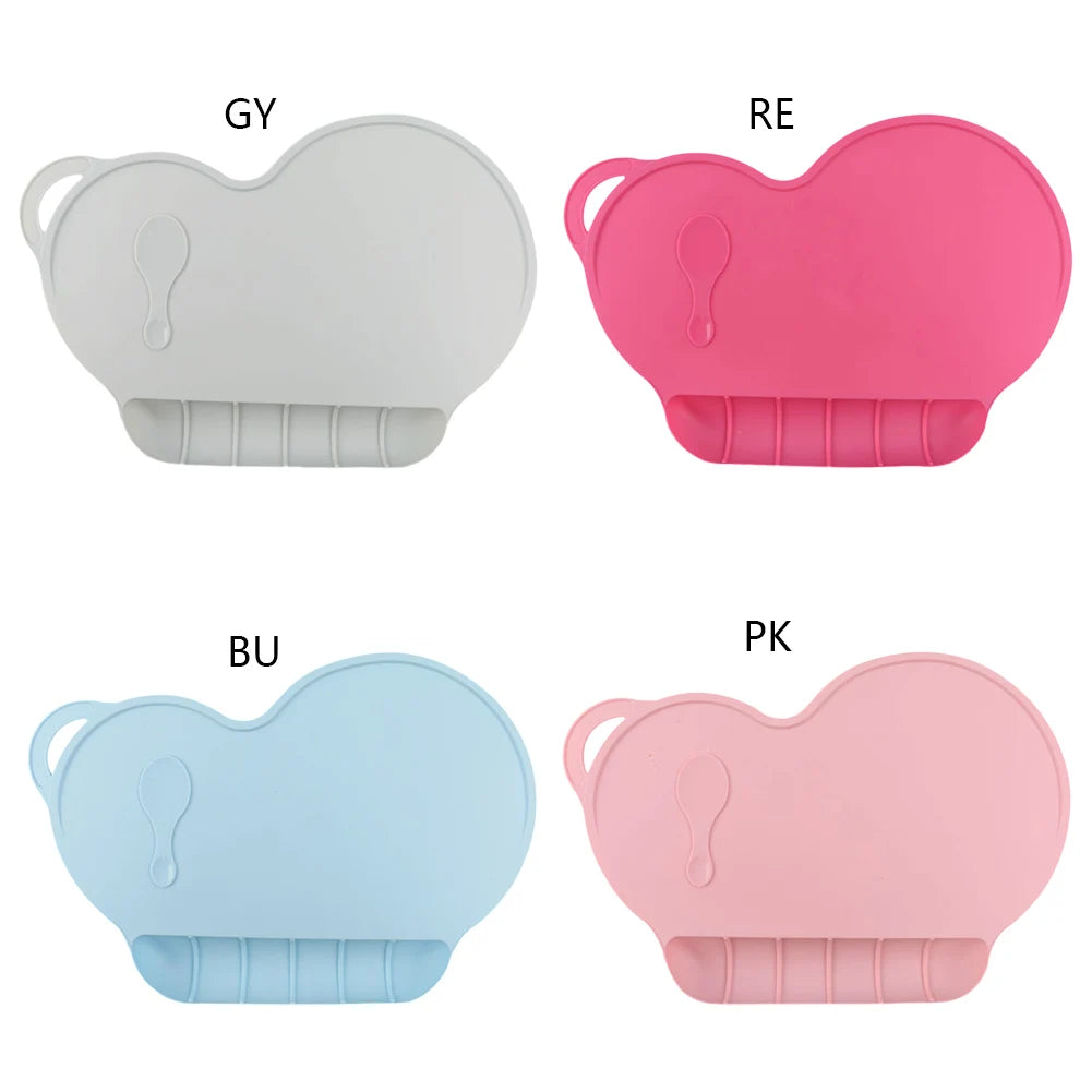 Silicone Placemats,Kids Feeding Mat Portable with Personalised Collapsible Baby Eating Food Catcher Pocket Eholder Fits Most Hig