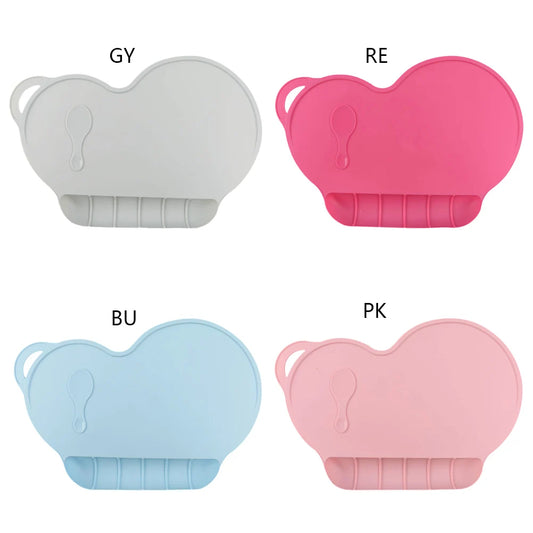Silicone Placemats,Kids Feeding Mat Portable with Personalised Collapsible Baby Eating Food Catcher Pocket Eholder Fits Most Hig