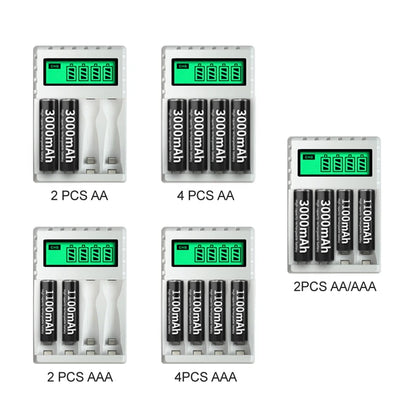 Battery Charger 4-slot Charger for Charging 1-4 Batteries Smart Charger with LCD for AA/AAA NiCd NiMh Rechargeable Batteries