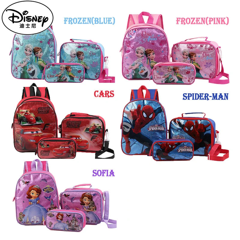 Disney New Frozen Children's School Bag Cartoon Primary School Bag Cute Kindergarten Children's School Bag Three-piece Set