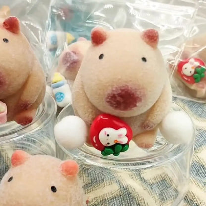Random 1PC Pink White Capybara Squeezing Toys Squishy Toys Capybara Stress Relief Toys Pinch Stretch Decompress Stress Toys