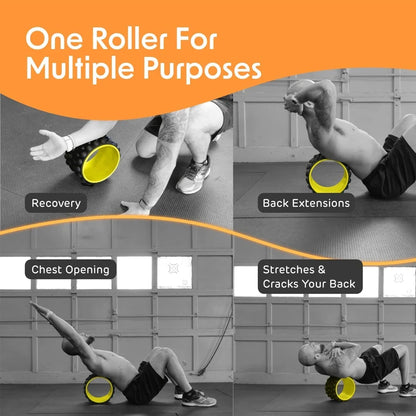 Back Roller Massager, Deep Tissue Massage Tools, Myofascial Release Trigger Point Yoga Wheel Foam Roller for Muscle Pain Relief